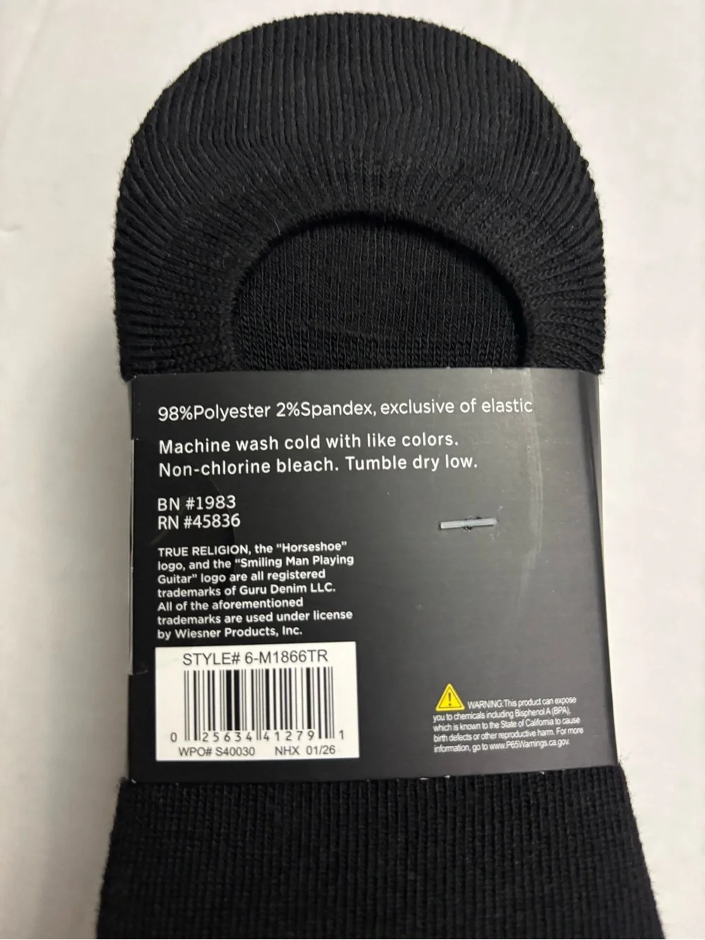 New! 6 pack men’s True Religion full coverage liner socks 10-13